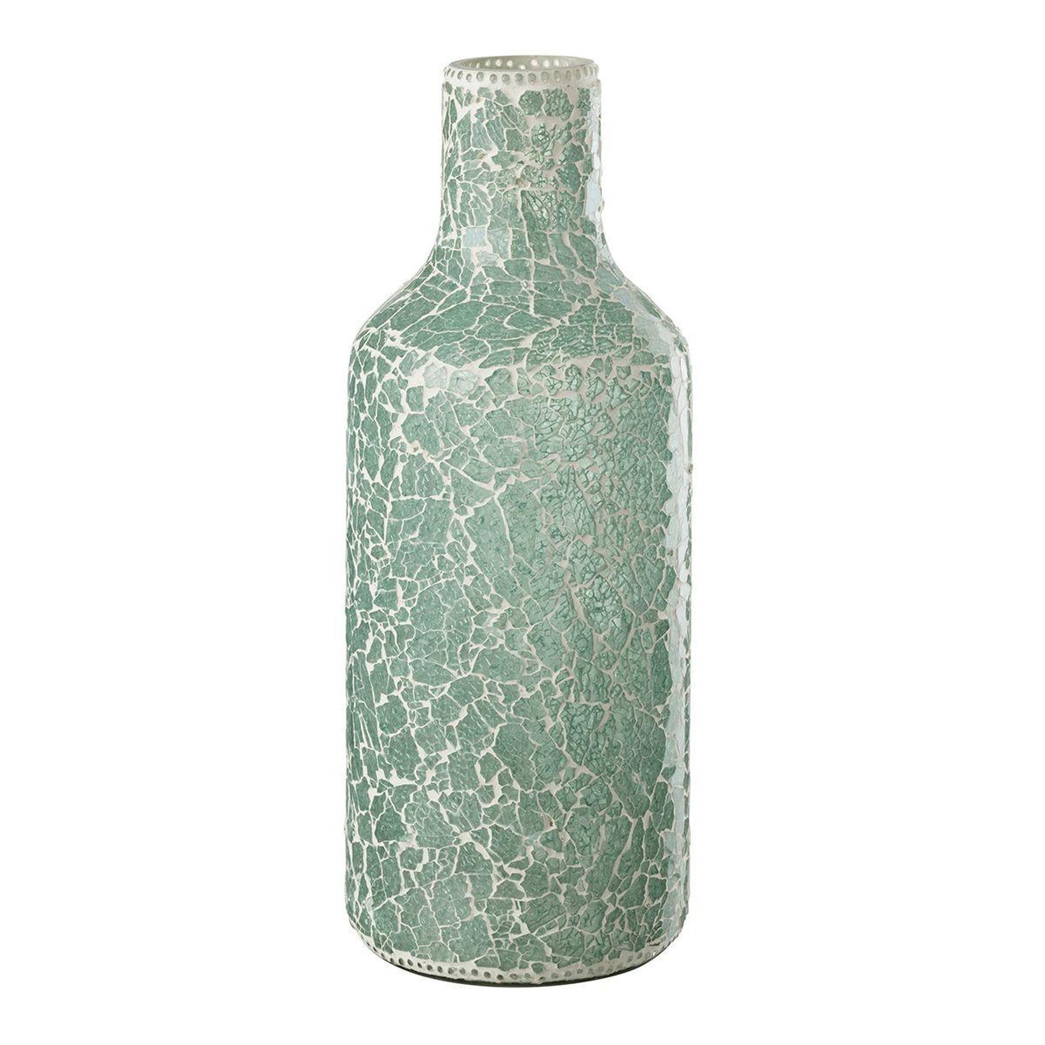 Voir la diapositive 1 : J-LINE Vase Mosaïque en Verre  Jacob  43cm Vert