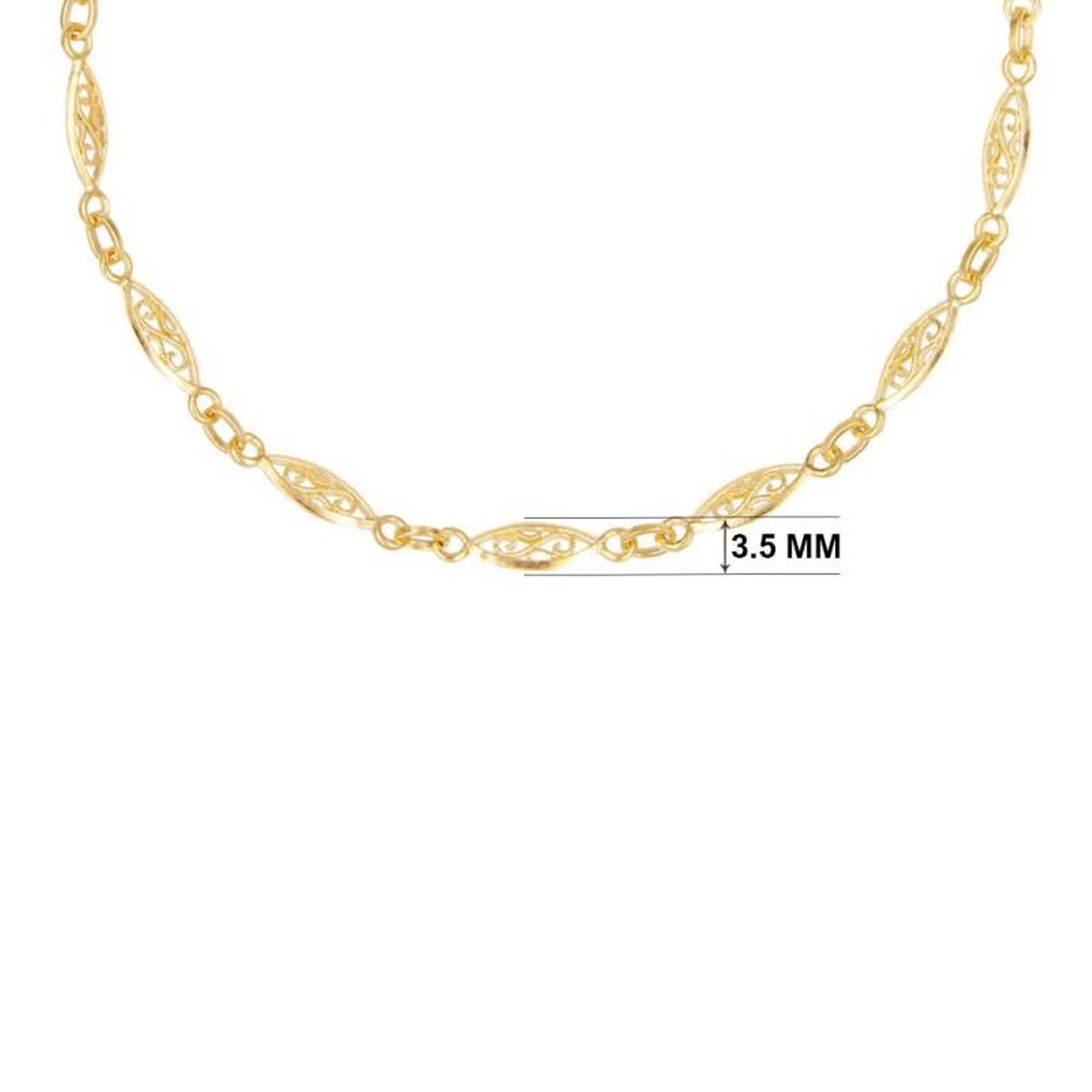 Voir la diapositive 4 : L'ATELIER D'AZUR Collier Or Jaune Maille Filigrane - Femme