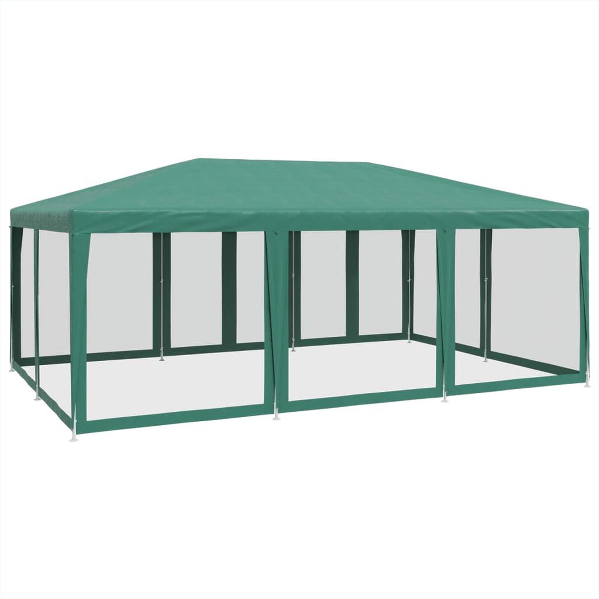 Voir la diapositive 5 : VIDAXL Tente de fete avec 10 parois laterales en maille vert 6x4m PEHD