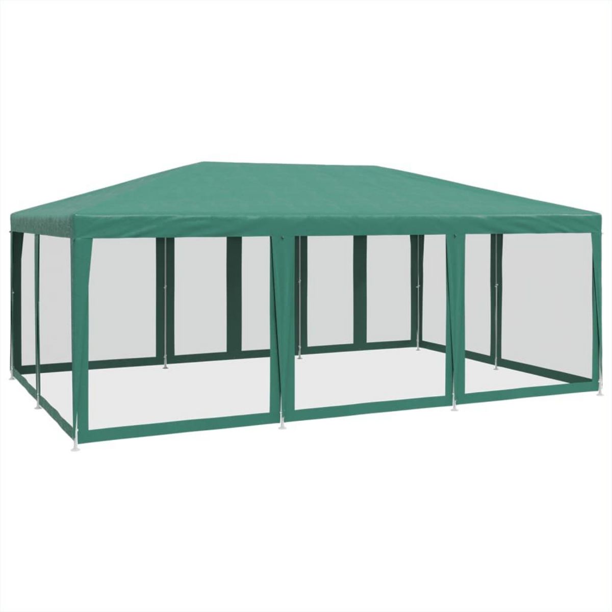 VIDAXL Tente de fete avec 10 parois laterales en maille vert 6x4m PEHD