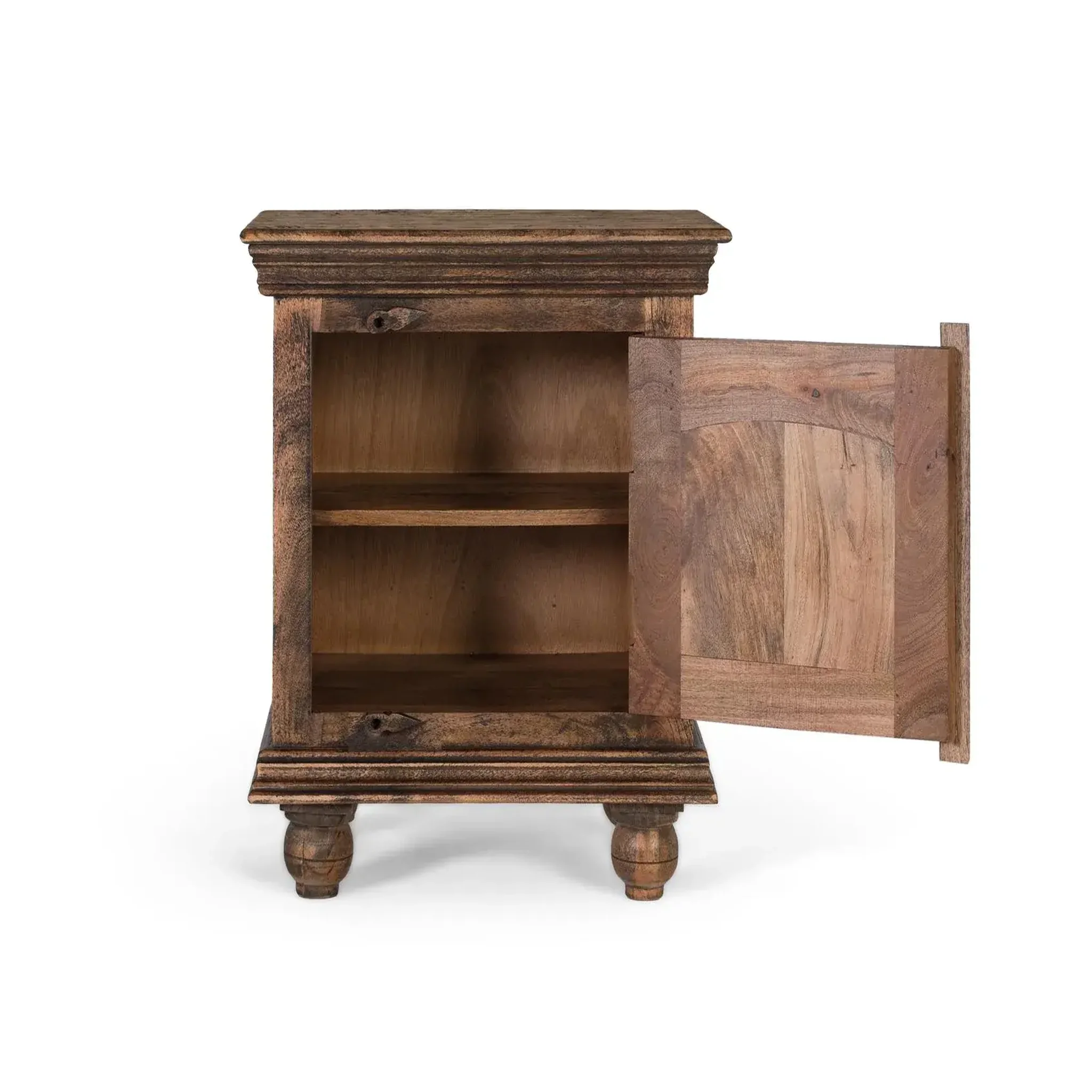 Voir la diapositive 3 : GINER Y COLOMER SL Table de chevet en bois de manguier 55 cm style rustique moderne