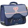 Voir la diapositive 2 : AUCHAN Cartable 38 cm CP/CE1/CE2 bleu à rayures Paris