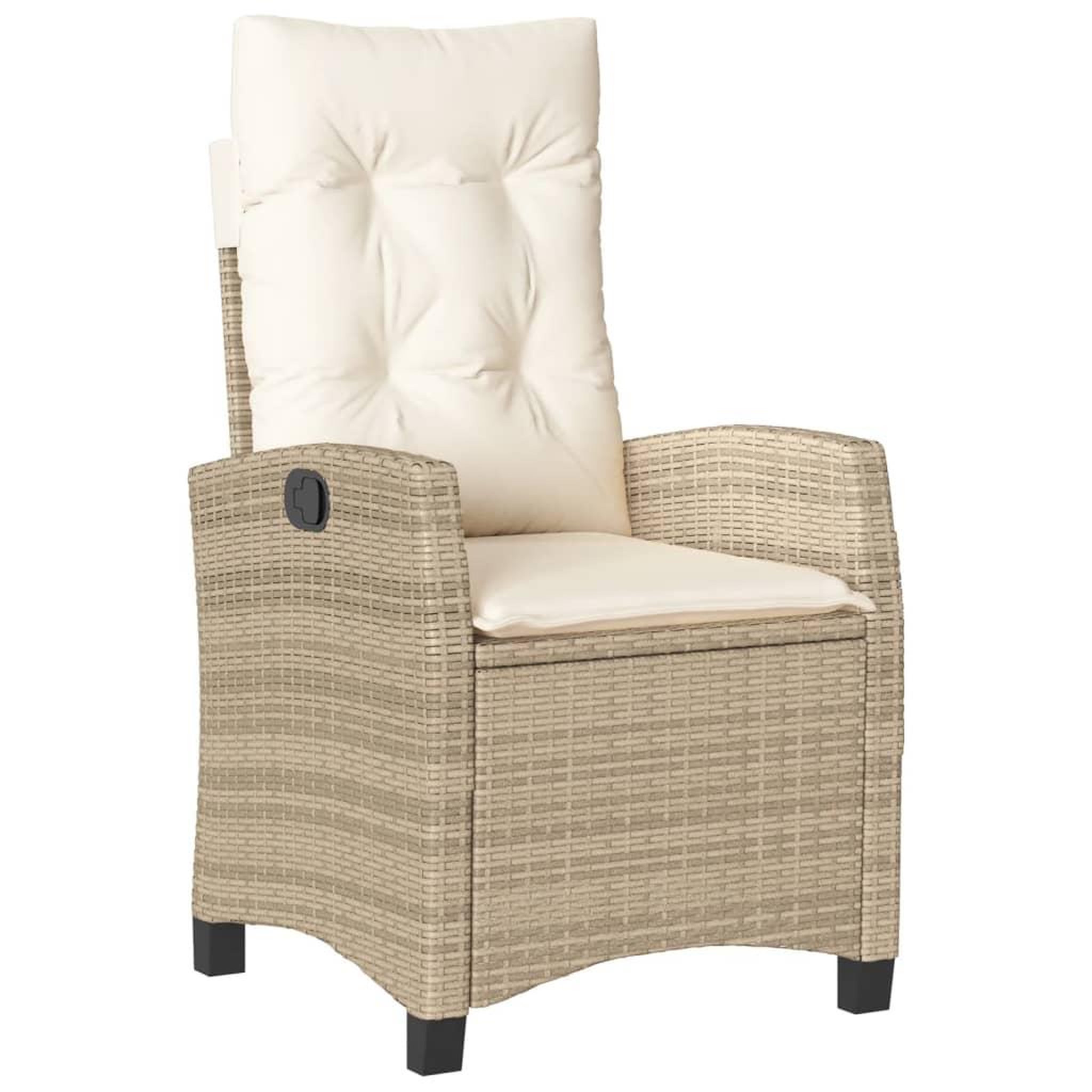 Voir la diapositive 3 : VIDAXL Ensemble a manger de jardin avec coussins 5pcs Beige poly rotin