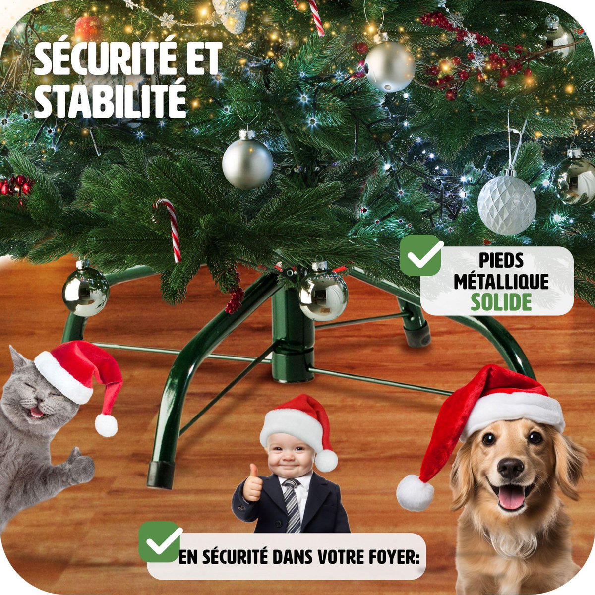 tectake Sapin de Noël artificiel 180 cm vert vert