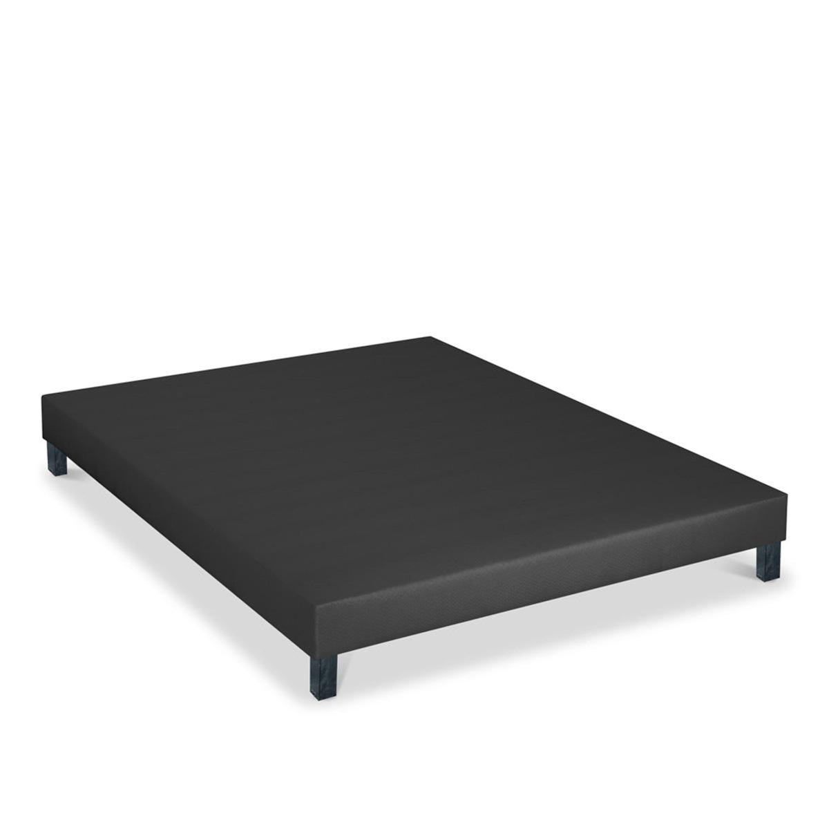 BELLECOUR BELLECOUR LITERIE | Sommier tapissier CONSTANTINE | Epaisseur 18 cm | Gris anthracite (pieds non inclus)