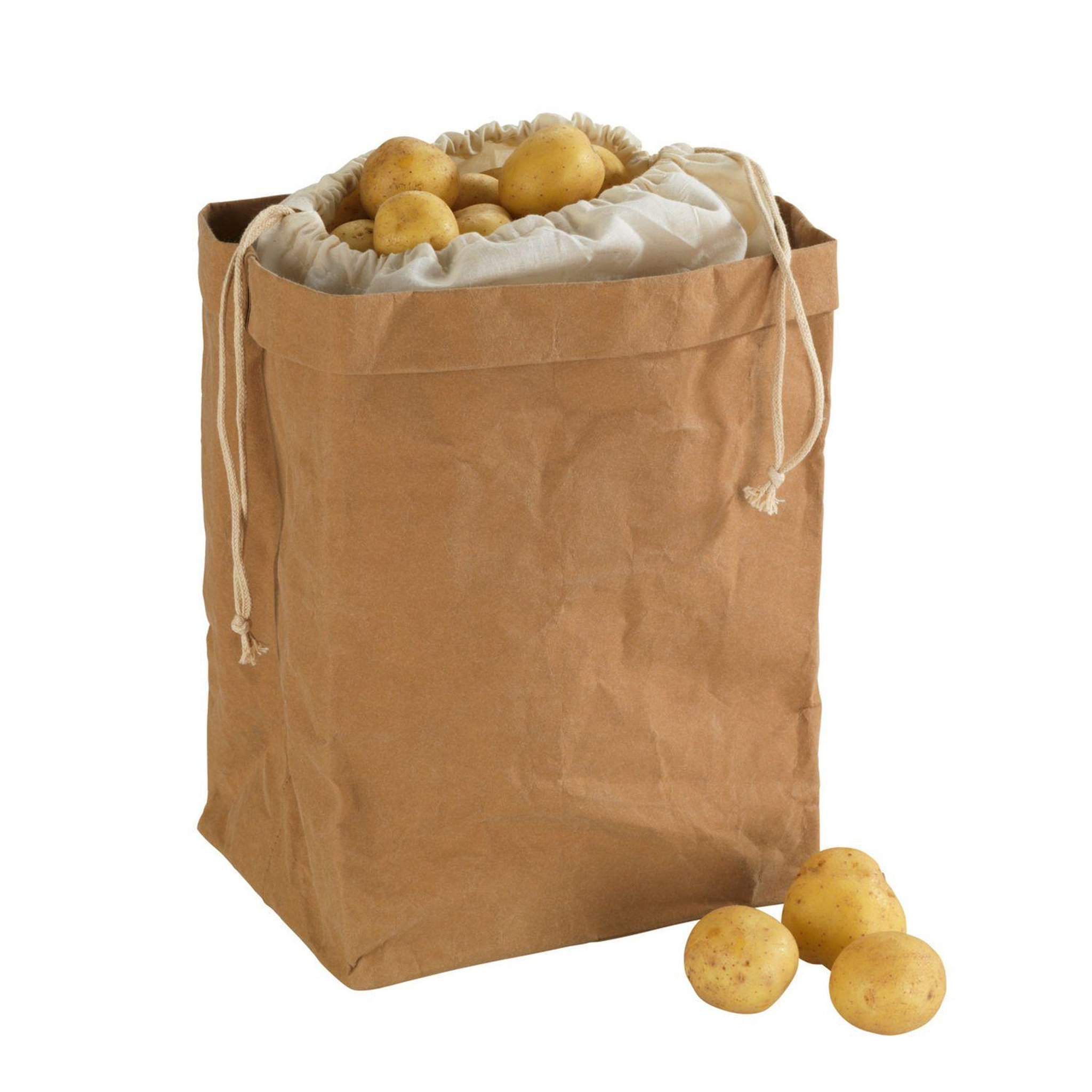 Voir la diapositive 2 : Wenko Sac de conservation pour aliments - 25 x h. 38 cm - marron