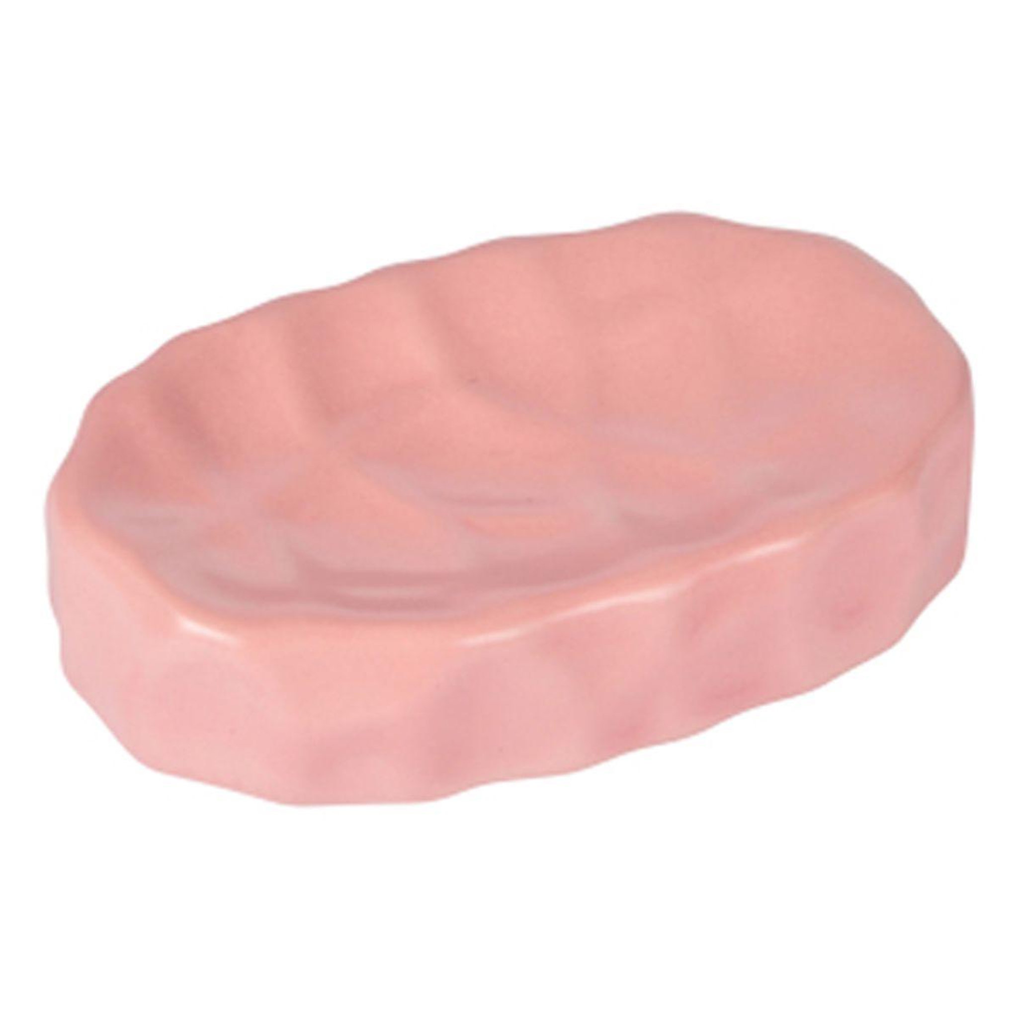 Douceur d'Intérieur Porte savon en céramique  origami  11cm rose mat
