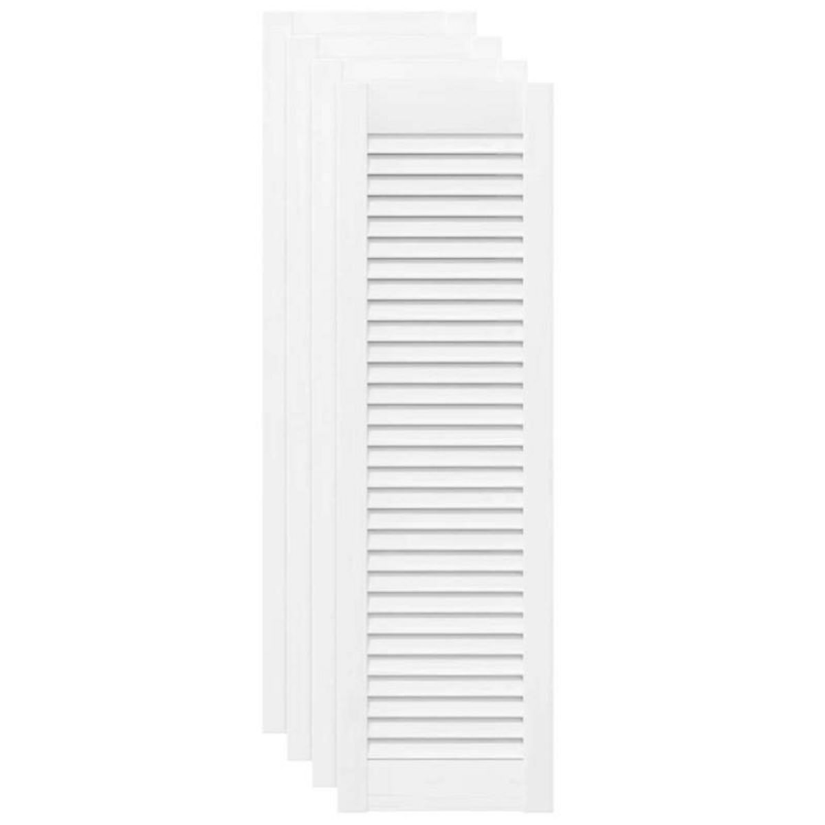 VIDAXL Portes d armoire à persiennes 4 pcs blanc 99x29,5 cm