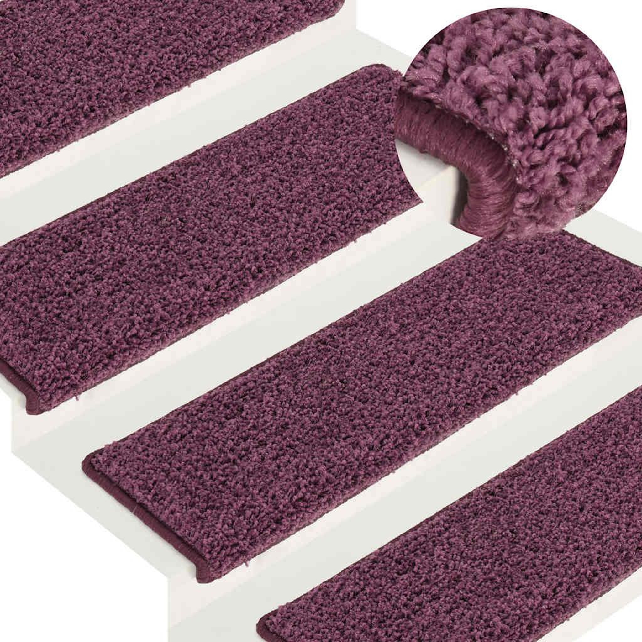 Voir la diapositive 5 : VIDAXL Tapis d'escalier 30 pcs 65x21x4 cm violet fonce