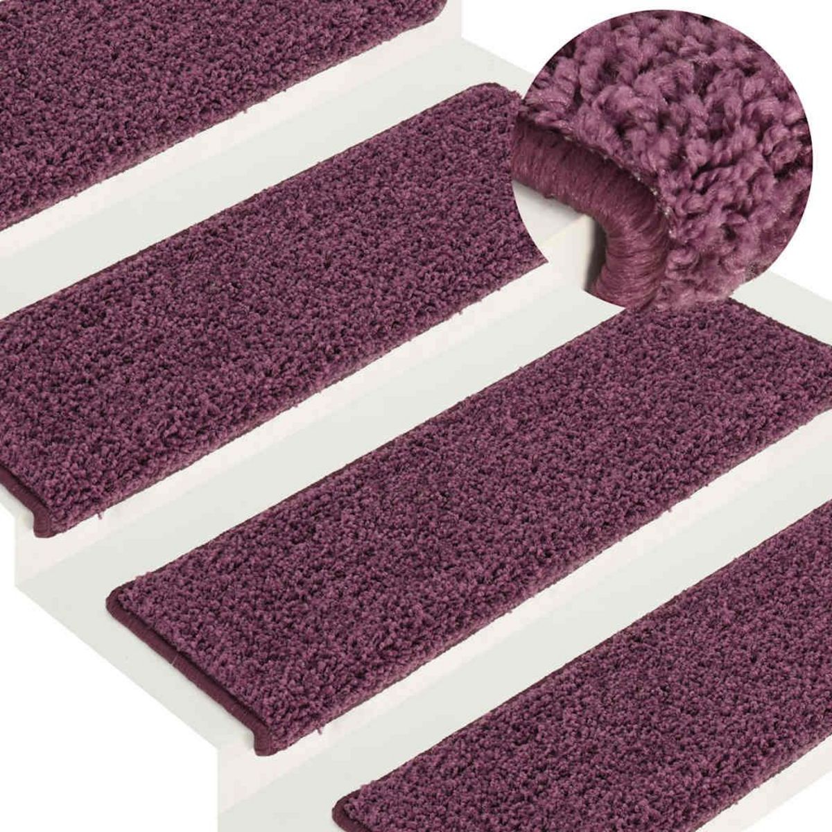 VIDAXL Tapis d'escalier 30 pcs 65x21x4 cm violet fonce