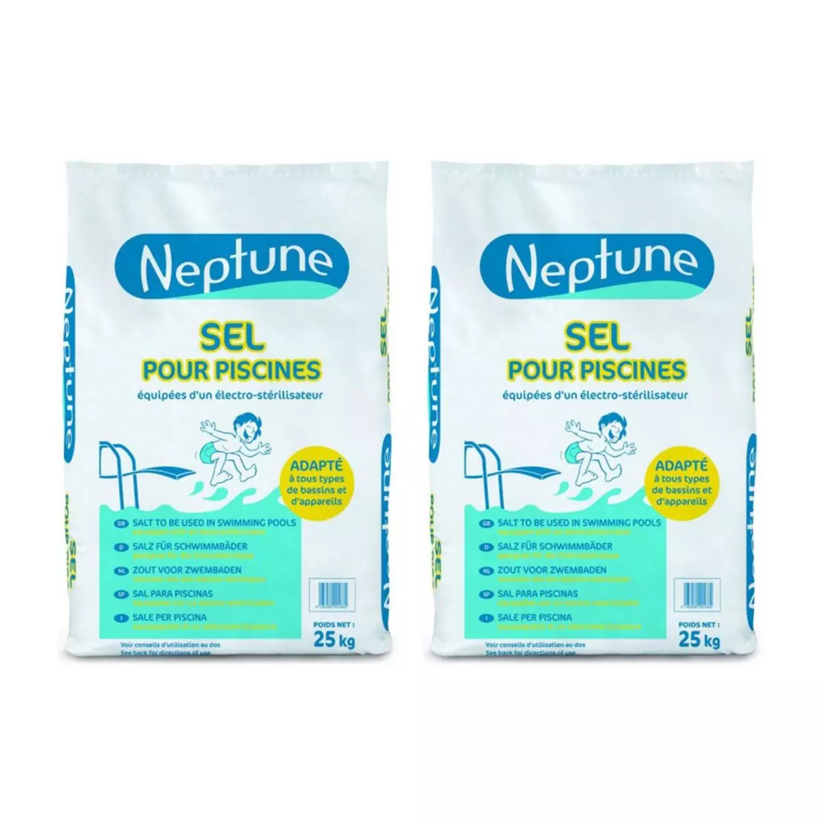 NEPTUNE Lot de 2 sacs de sel de piscine 25 kg - Neptune