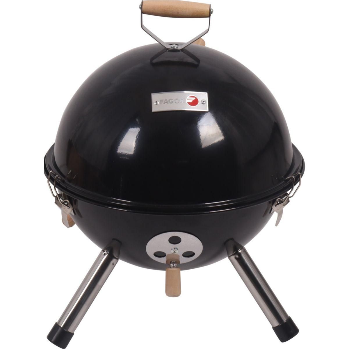 Fagor Barbecue charbon FG996 noir à poser 29cm