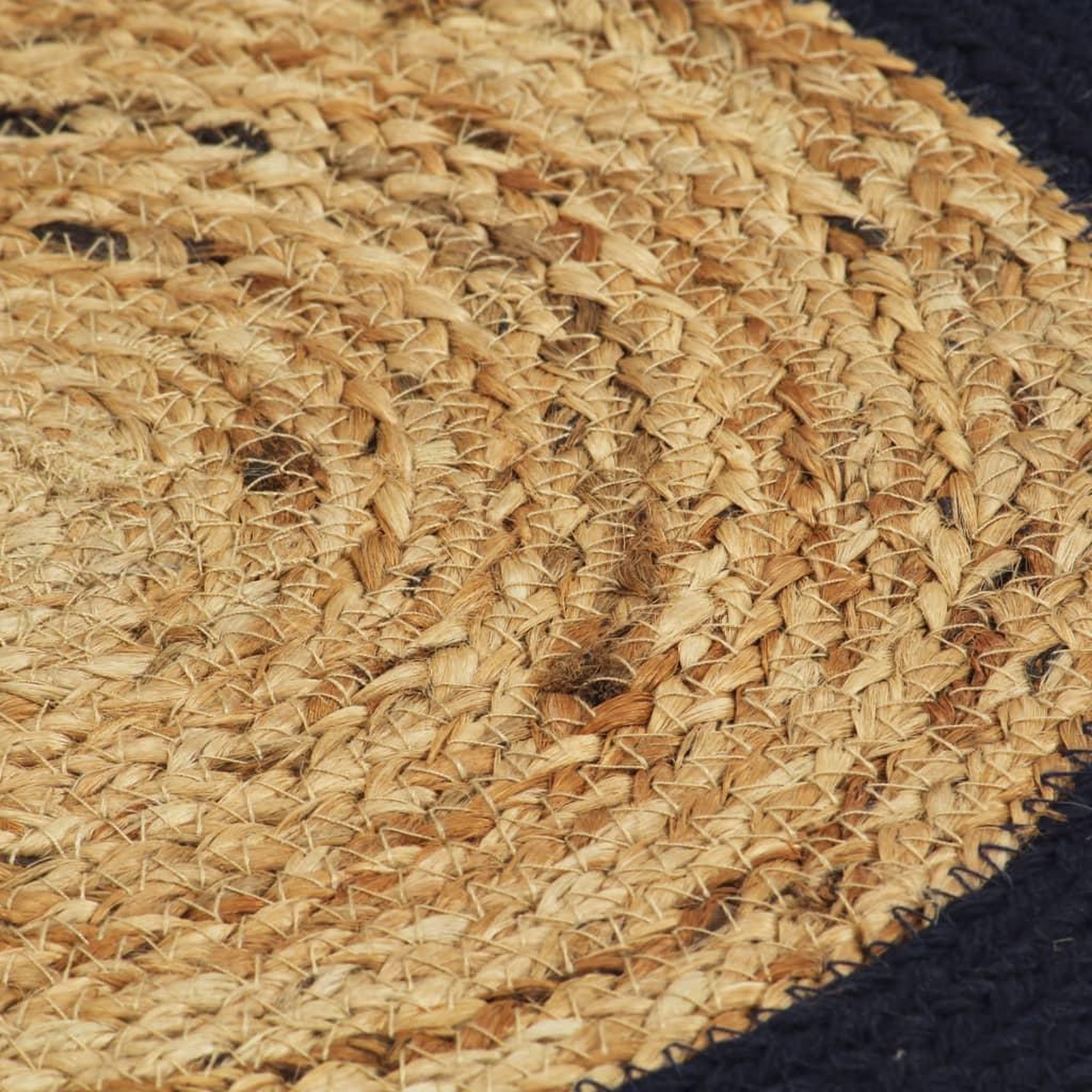 Voir la diapositive 4 : VIDAXL Napperons 6 pcs Naturel et bleu marine 38 cm Jute et coton