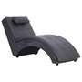 Voir la diapositive 2 : VIDAXL Chaise longue de massage avec oreiller Gris Similicuir