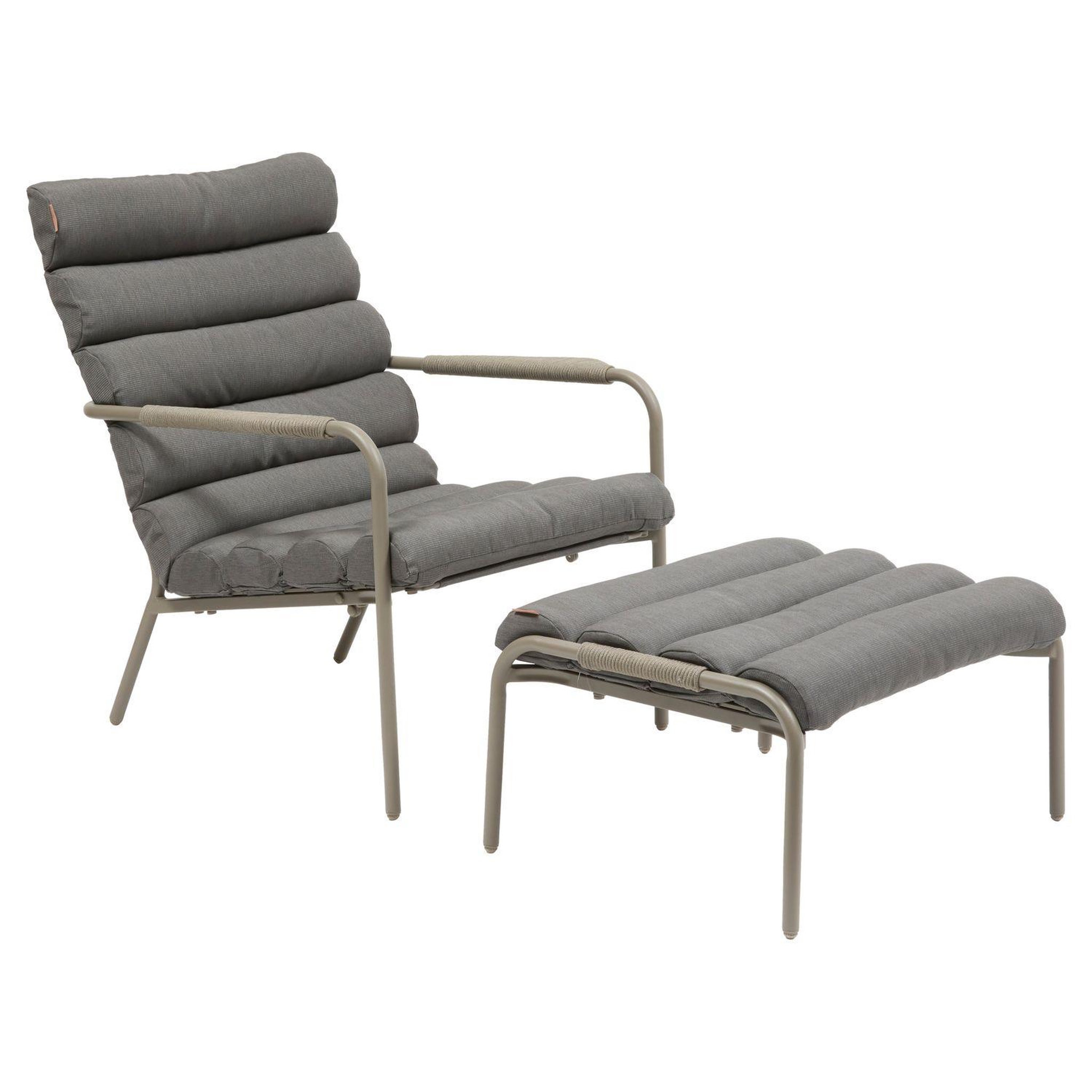 Voir la diapositive 1 : HESPERIDE Fauteuil relax de jardin avec repose pieds solani