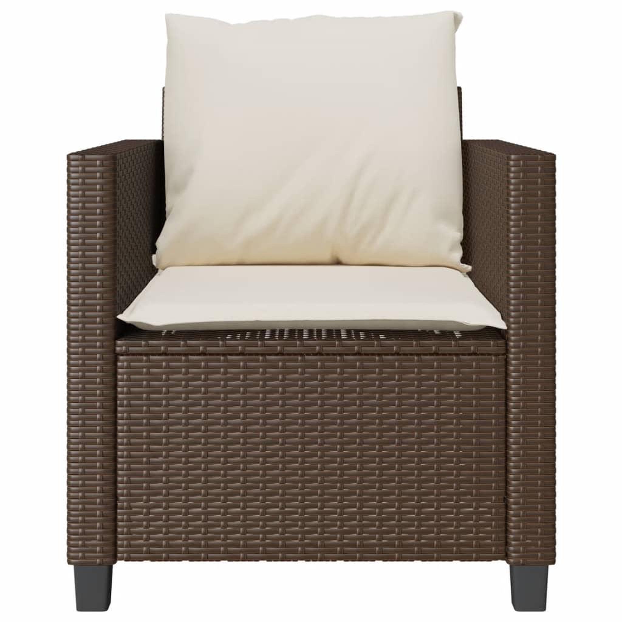 Voir la diapositive 5 : VIDAXL Ensemble de bistro 3 pcs avec coussins marron resine tressee