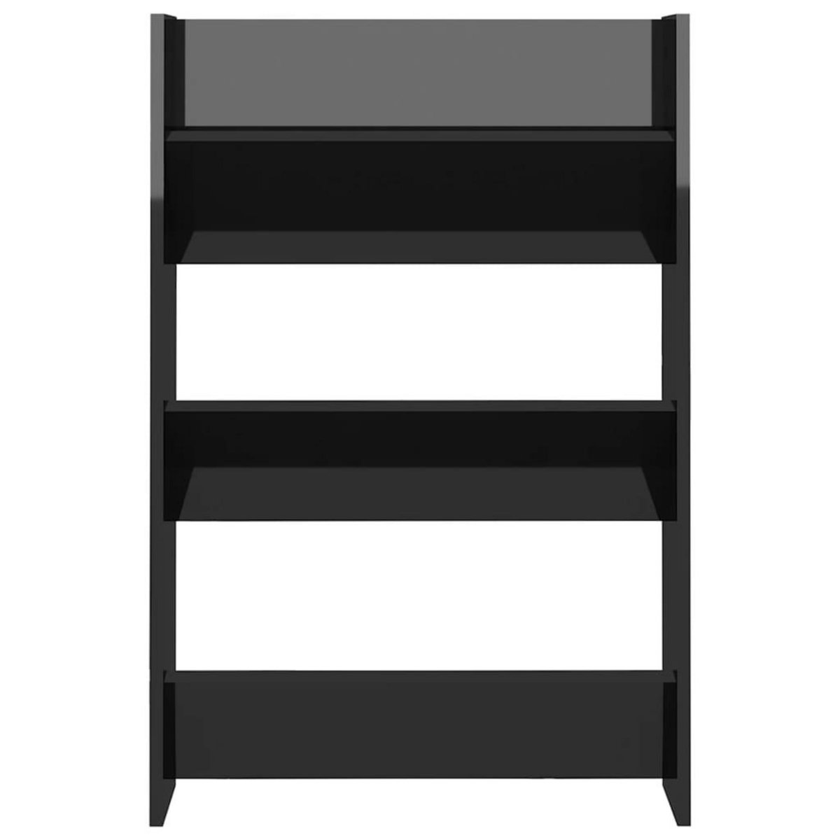 VIDAXL Armoire a chaussures murale noir brillant bois d'ingenierie