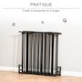 Voir la diapositive 5 : PAWHUT Barrière de sécurité parc enclos chien modulable pliable porte verrouillable intégrée 5 panneaux en métal 300L max. x 74,5H cm métal PP noir