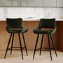 Voir la diapositive 2 : Rendez vous déco Lot de 2 chaises pour îlot central en tissu bouclé vert kaki 66 cm-Alfy