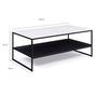 Voir la diapositive 6 : ID MARKET Table basse ALASKA double plateau effet marbre et noir pieds métal