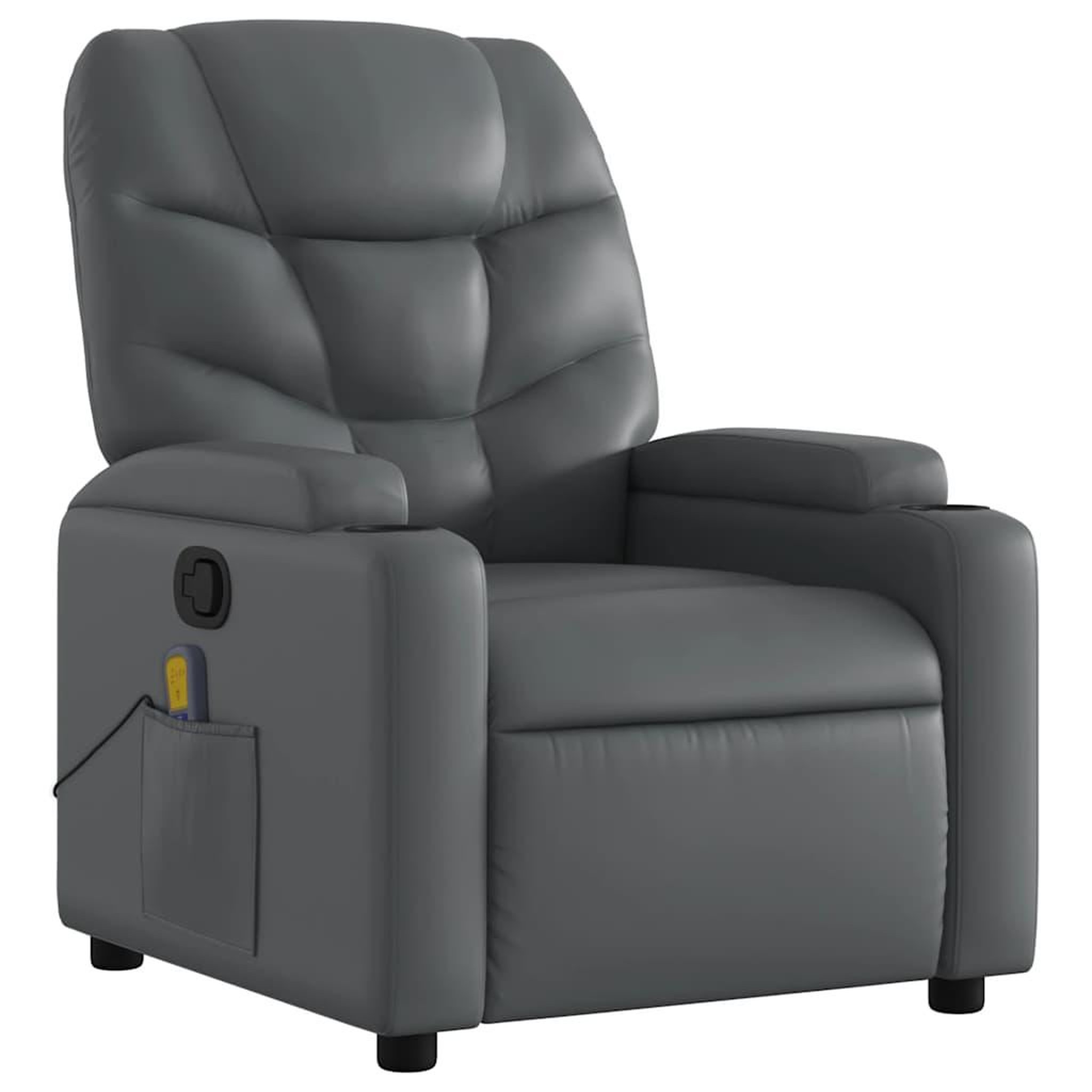 Voir la diapositive 4 : VIDAXL Fauteuil de massage inclinable Gris Similicuir