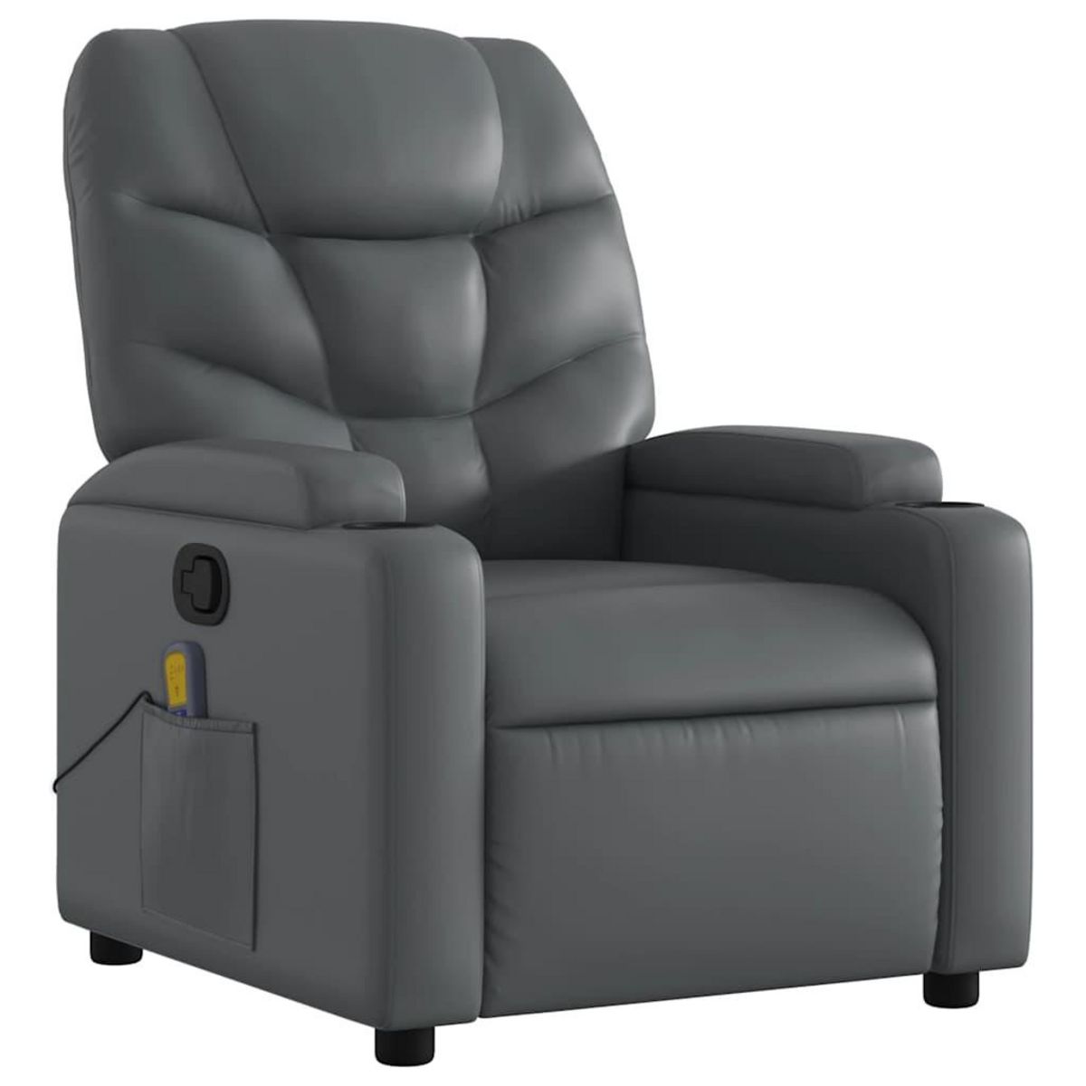 VIDAXL Fauteuil de massage inclinable Gris Similicuir