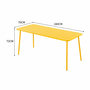 Voir la diapositive 3 : CONCEPT USINE Ensemble table de jardin 160 cm et 6 chaises jaune BERGAME