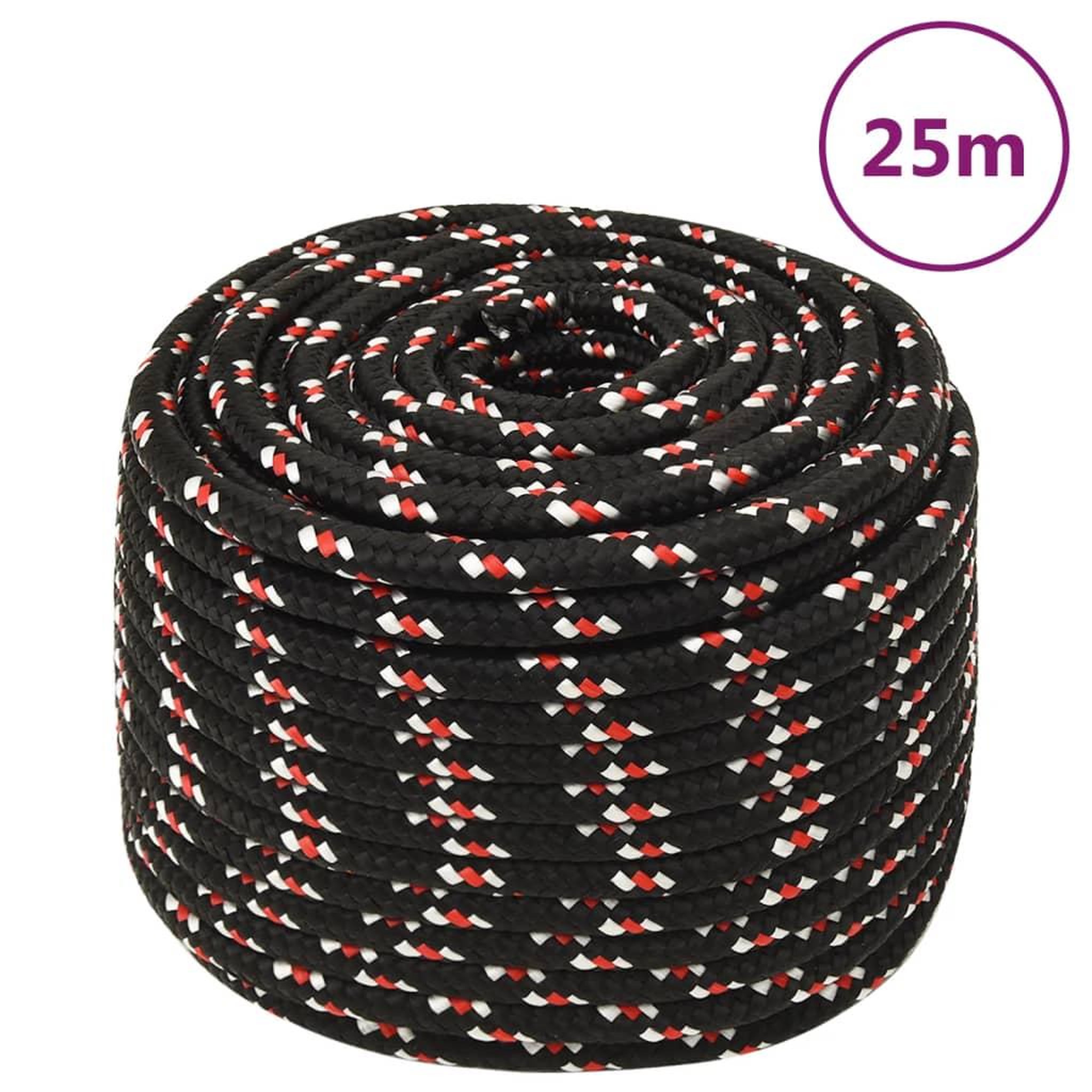 Voir la diapositive 1 : VIDAXL Corde de bateau Noir 12 mm 25 m Polypropylene