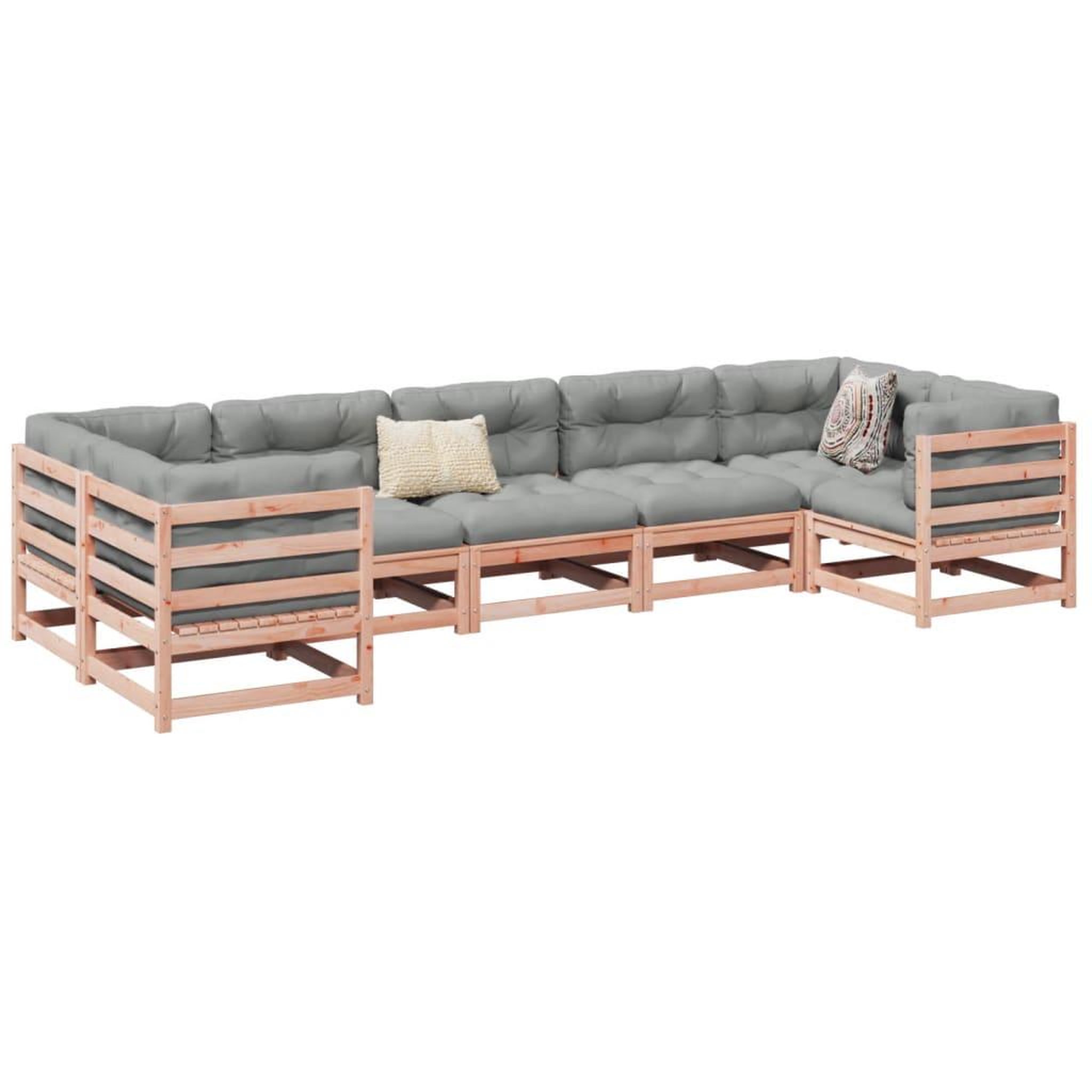 Voir la diapositive 1 : VIDAXL Salon de jardin 7 pcs bois massif sapin de douglas