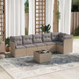 Voir la diapositive 1 : VIDAXL Salon de jardin avec coussins 7 pcs beige resine tressee