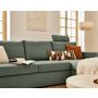 Voir la diapositive 4 : BEST MOBILIER Barrie - canapé d'angle réversible 4 places avec têtière amovible en tissu
