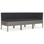 Voir la diapositive 2 : VIDAXL Salon de jardin 3 pcs avec coussins Resine tressee Gris