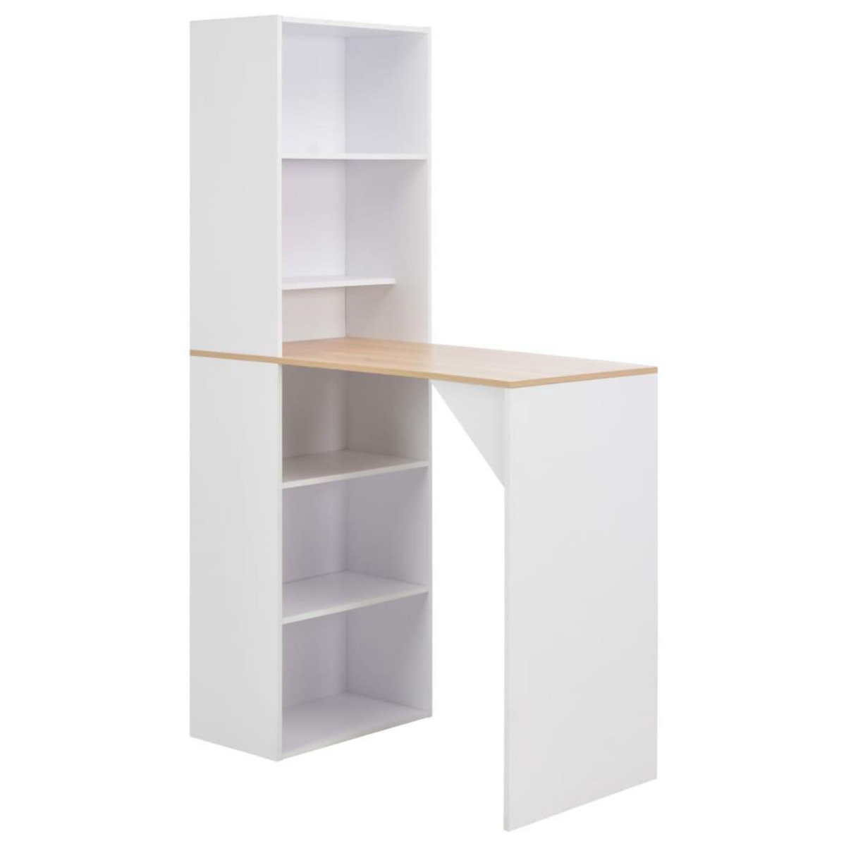 VIDAXL Table de bar avec armoire Blanc 115x59x200 cm