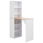 VIDAXL Table de bar avec armoire Blanc 115x59x200 cm