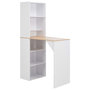 Voir la diapositive 1 : VIDAXL Table de bar avec armoire Blanc 115x59x200 cm