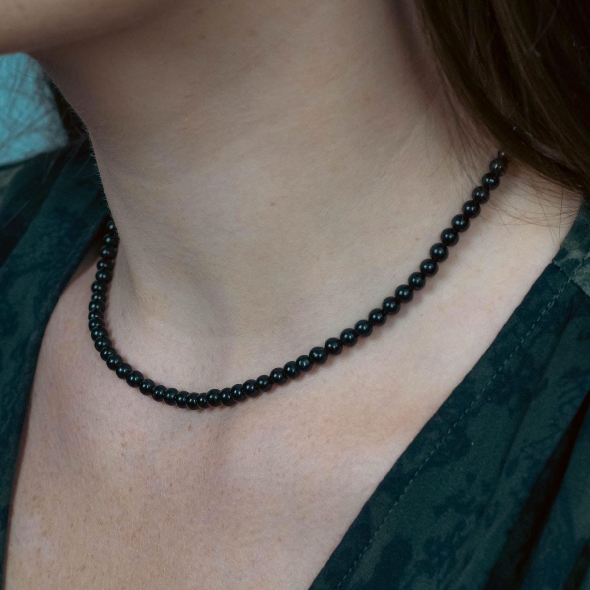 SLOYA Collier Serena en pierres Obsidienne