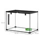 Voir la diapositive 3 : PAWHUT Terrarium en verre - vivarium reptiles & batraciens - habitat tortue - couvercle grillagé coulissant verrouillable - distributeur eau, thermomètre - métal noir verre