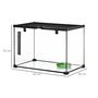 Voir la diapositive 3 : PAWHUT Terrarium en verre - vivarium reptiles & batraciens - habitat tortue - couvercle grillagé coulissant verrouillable - distributeur eau, thermomètre - métal noir verre