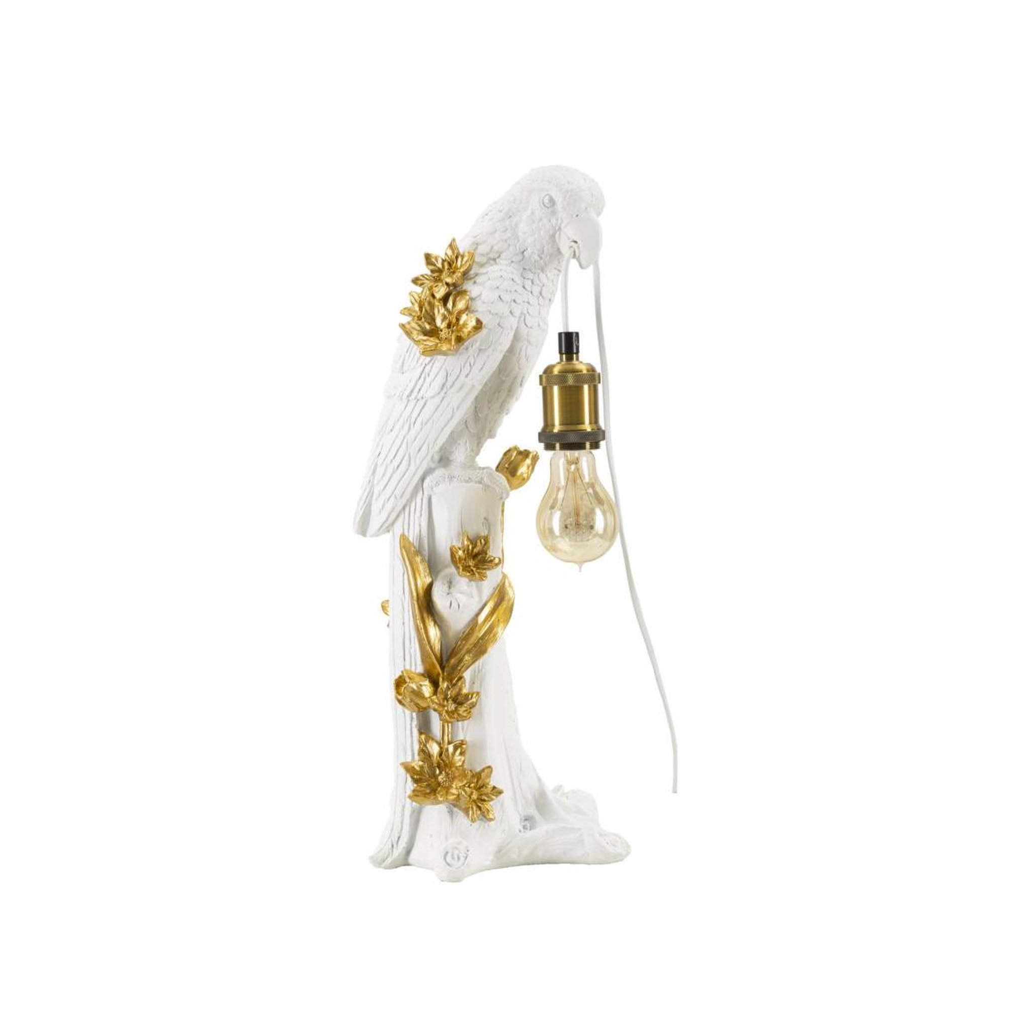 Paris Prix Lampe à poser en résine  perroquet  50cm blanc