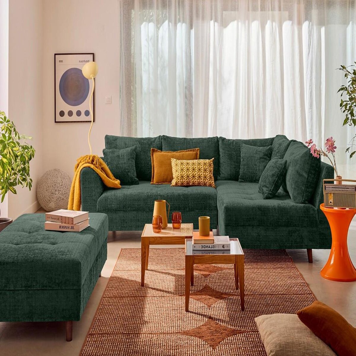 LISA DESIGN Rune - canapé d'angle droit 4 places en velours texturé