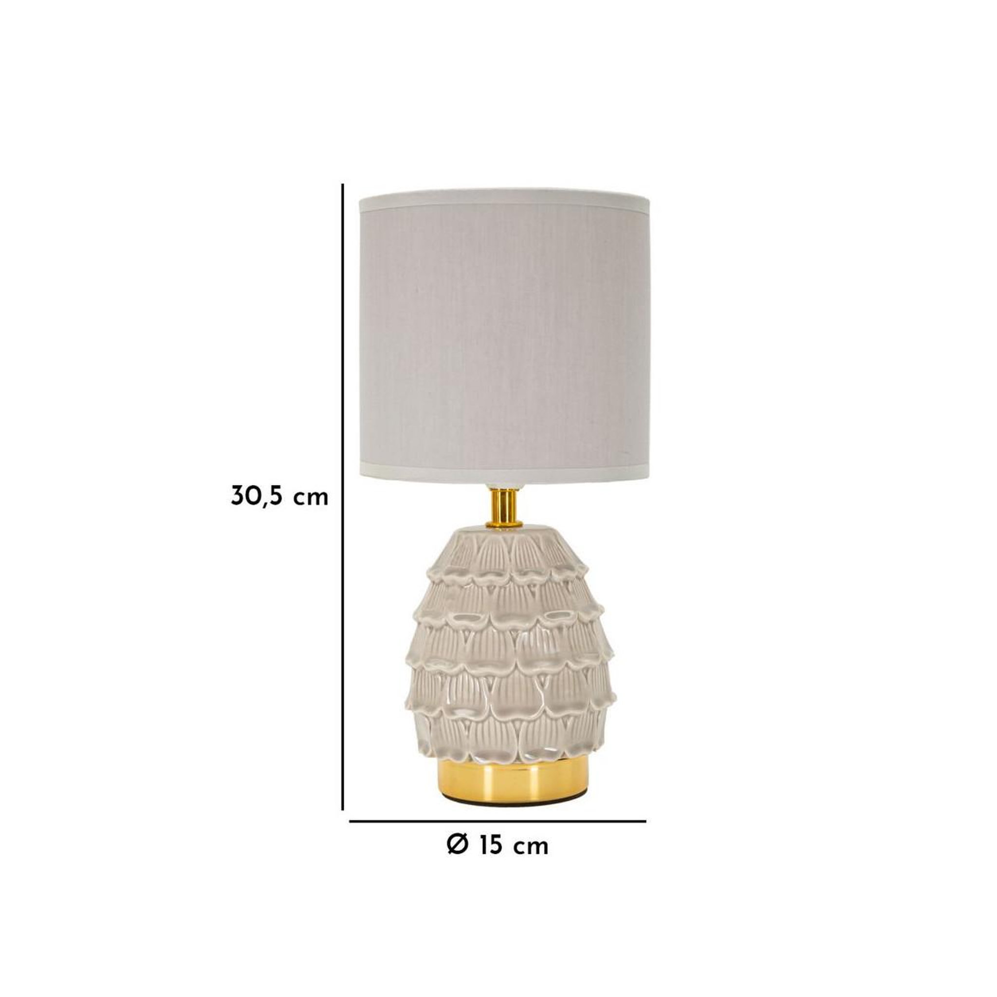 Voir la diapositive 6 : Paris Prix Lampe à poser en céramique  pigny  30cm crème