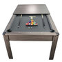 Voir la diapositive 1 : PLAY4FUN Billard Américain AMBIANCE 7Ft - 226,5 x 126,5 x 80 cm avec accessoires et plateau dînatoire - Gris