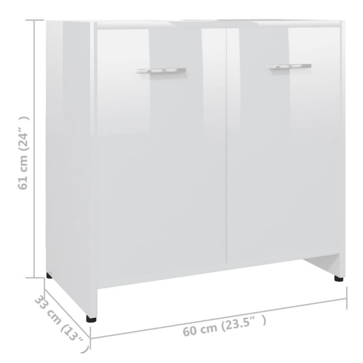 VIDAXL Armoire de salle de bain Blanc brillant Bois d'ingenierie