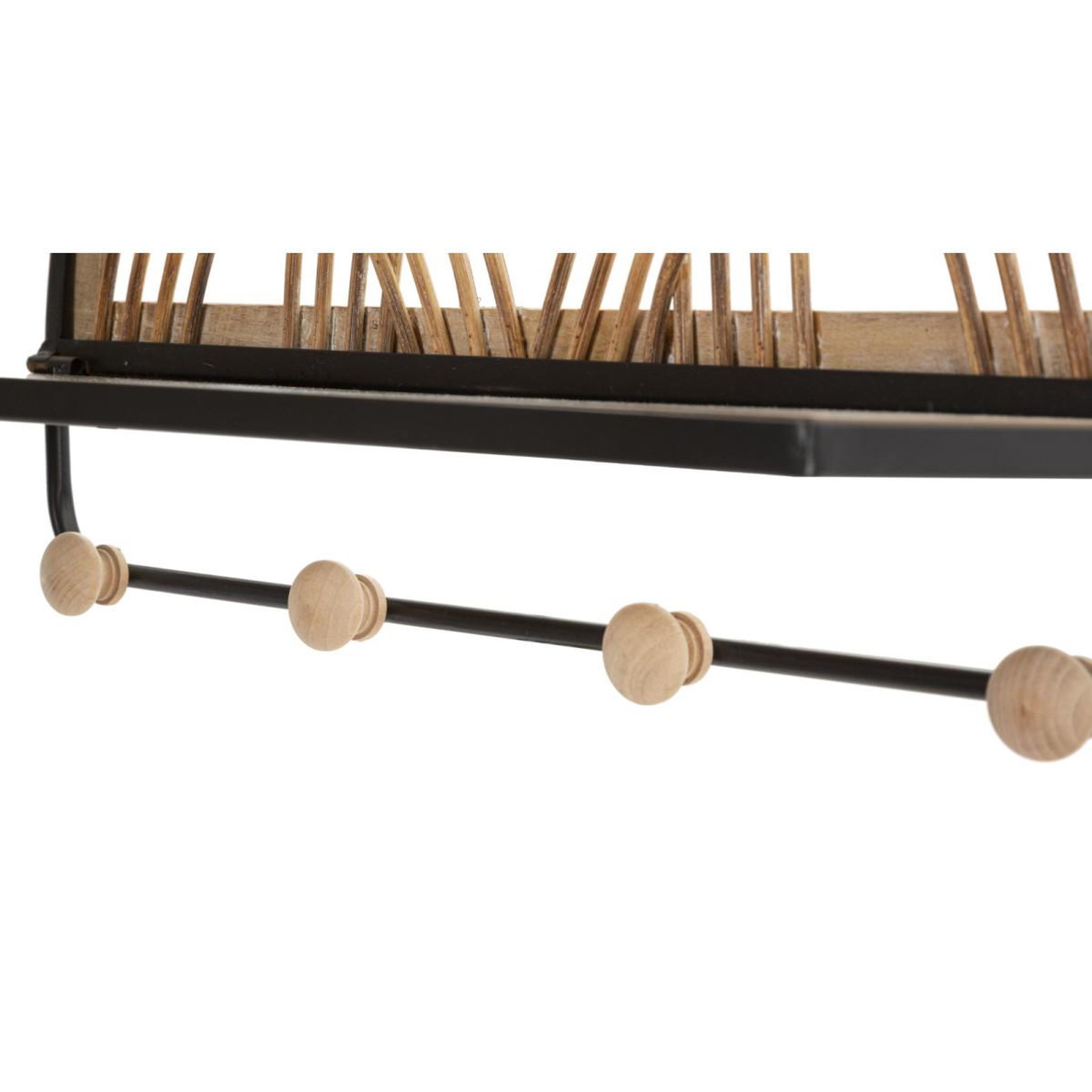 Voir la diapositive 3 : Paris Prix Patère murale avec étagère  porto  46cm noir & naturel