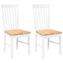 Voir la diapositive 2 : VIDAXL Chaises a manger 2 pcs blanc bois massif caoutchouc