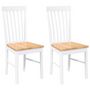 Voir la diapositive 2 : VIDAXL Chaises a manger 2 pcs blanc bois massif caoutchouc