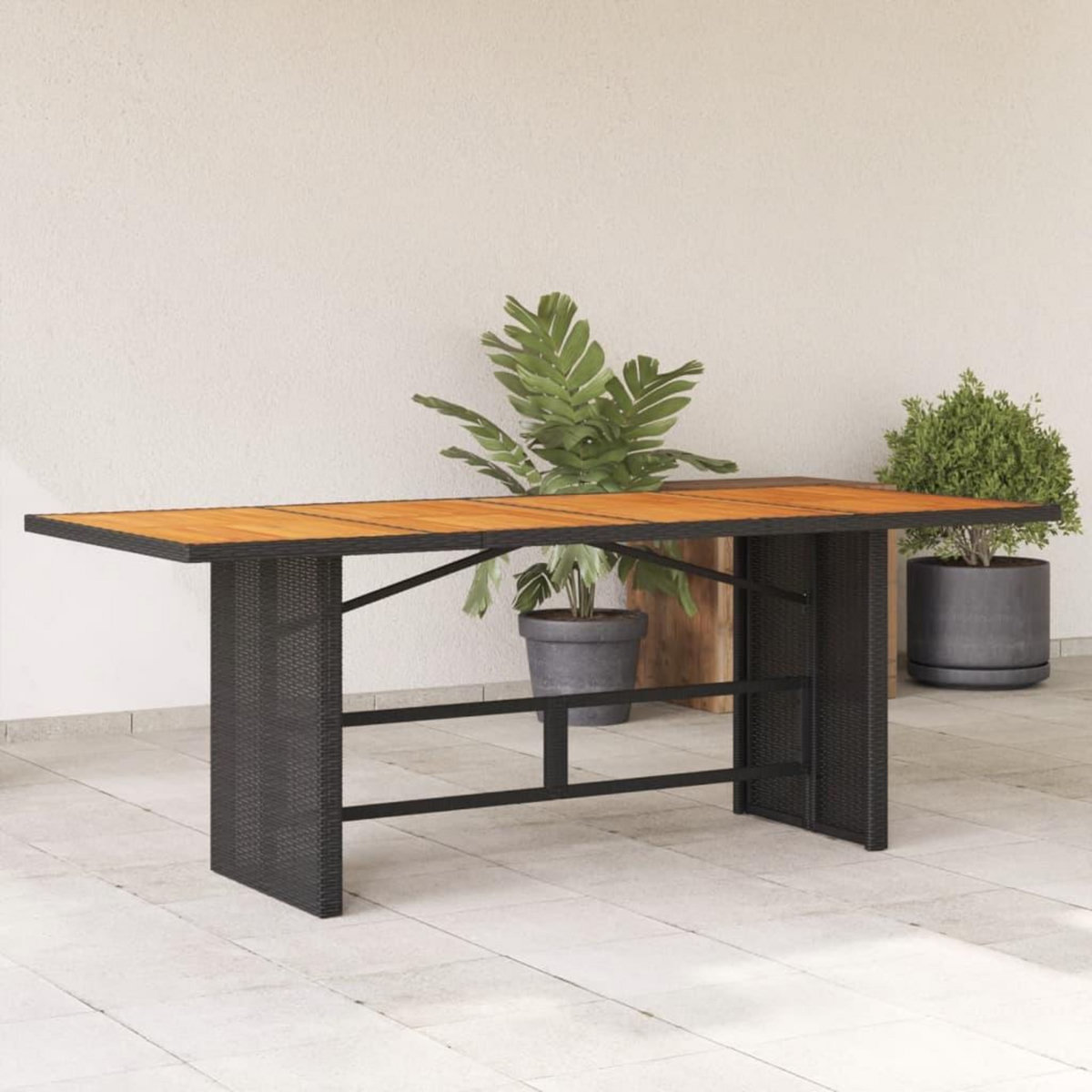 VIDAXL Table de jardin avec dessus en bois d'acacia noir 190x80x74 cm