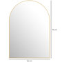 Voir la diapositive 3 : HOMCOM Miroir mural arqué 50 x 70 cm haute définition cadre alliage aluminium doré