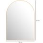 Voir la diapositive 3 : HOMCOM Miroir mural arqué 50 x 70 cm haute définition cadre alliage aluminium doré