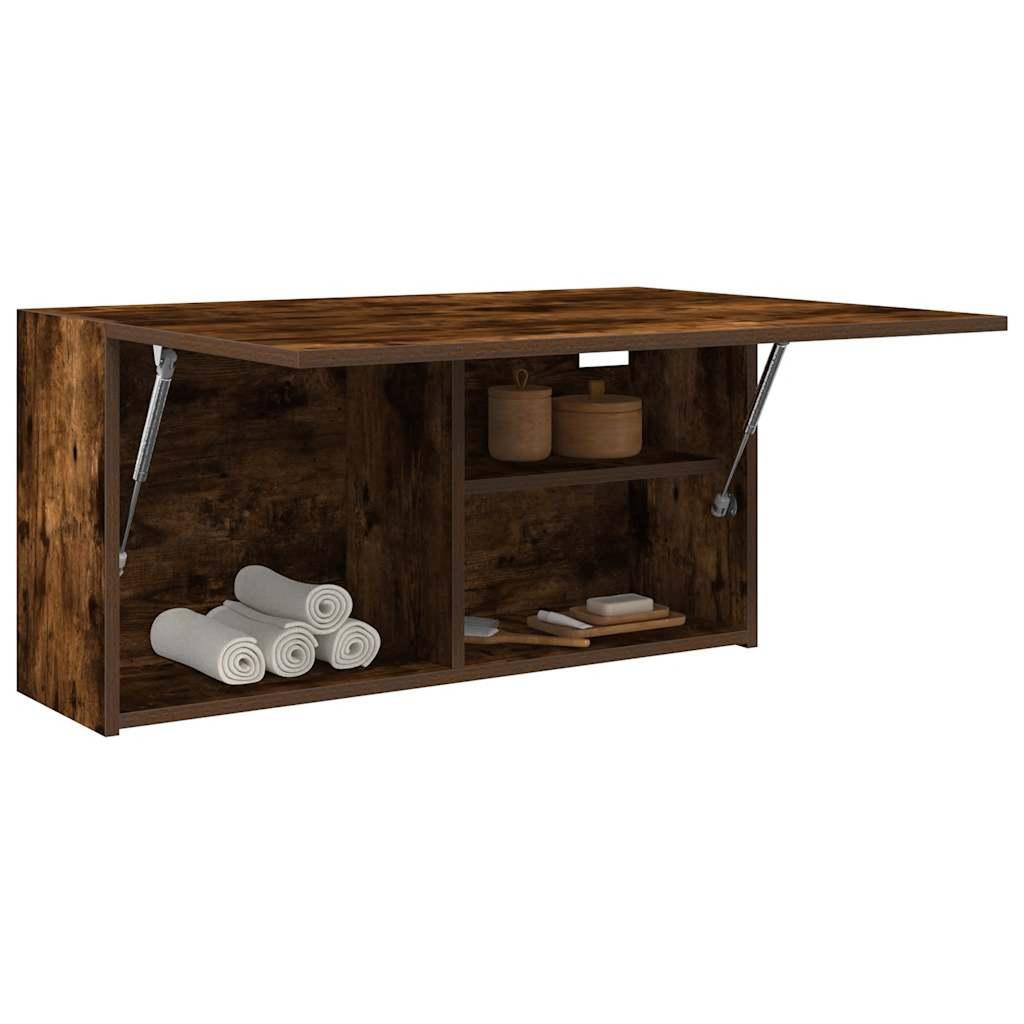 VIDAXL Armoire murale de bain chene fume 80x25x40 cm bois d'ingenierie